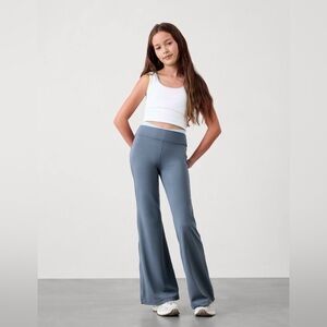 NWT Athleta Girl Transcends Crossover Ultra Flare Shadow Blue Pants Size L/12